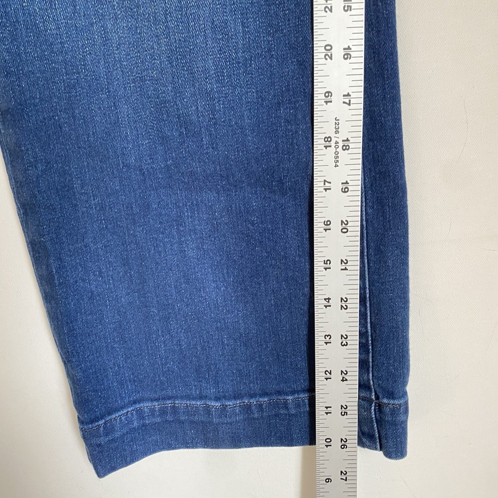 Paige Wide Leg Cropped Jeans Women Size 26 Blue High Rise Stretch - Picture 8 of 10